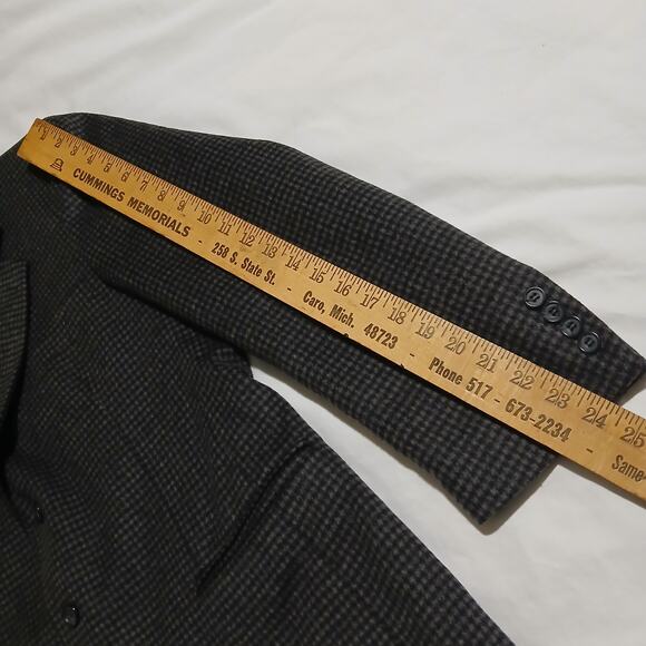 Ron Chereskin Men's Cashmere Blend Blazer 3 Button 42R Grey Houndstooth - Picture 10 of 11